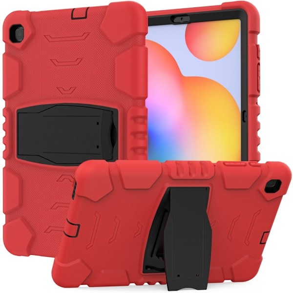 Samsung Galaxy Tab S6 Lite silikonisuojus jalustalla - Punainen / Musta Red