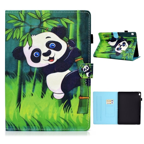Lenovo Tab M10 viileä kuvio nahkainen läppäkotelo - Kiipeilevä Panda Multicolor