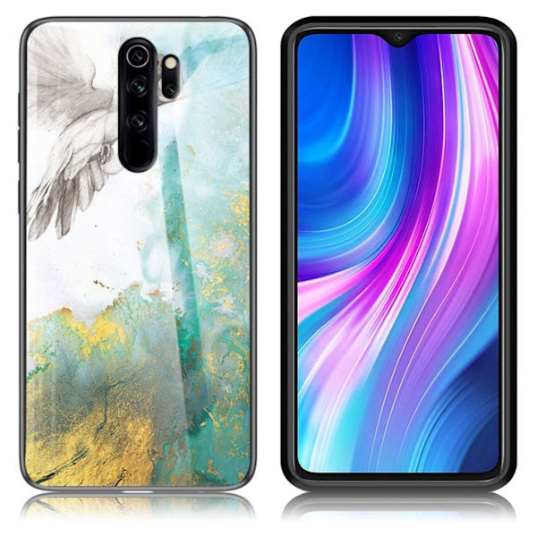 Fantasy Marble Xiaomi Redmi Note 8 Pro Cover - Flyvende Due Multicolor