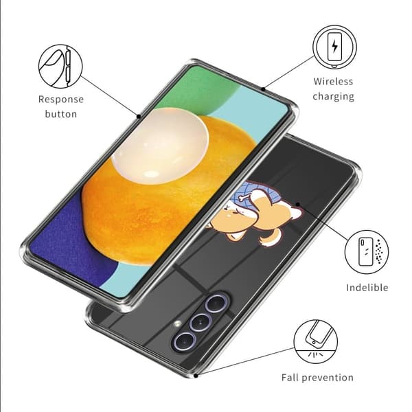 Deco Samsung Galaxy A54 Suojakotelo - Blue Pillow Koira Brown