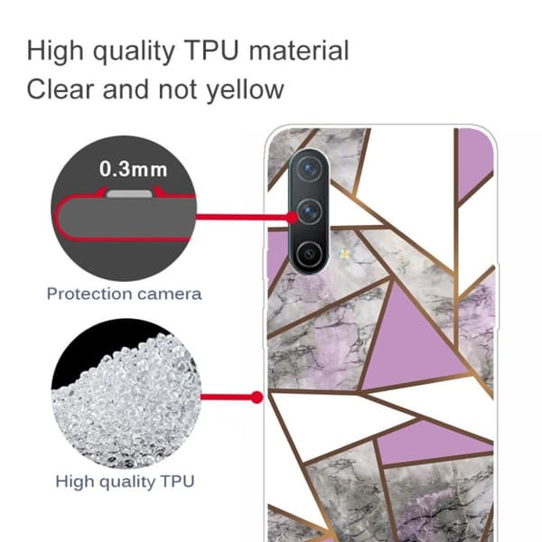 Marble OnePlus Nord CE 5G Suojakotelo - Violetti / Valkoinen / Harmaa Marble Multicolor