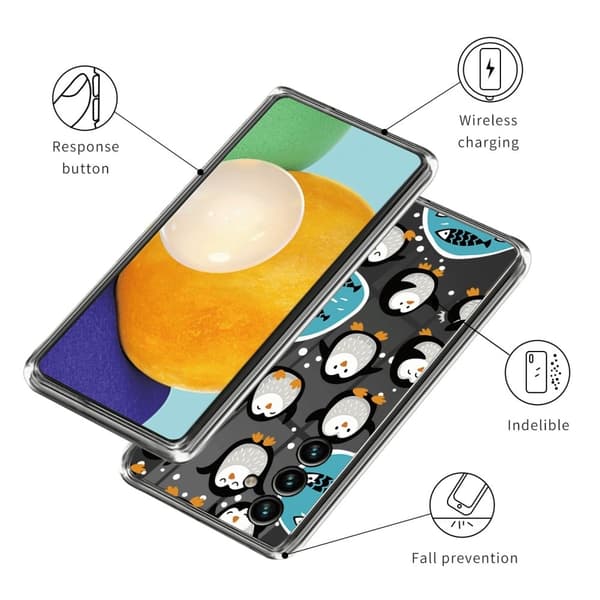 Deco Samsung Galaxy M14 Etui - Pingvin White