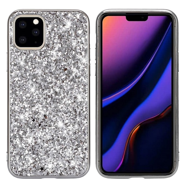 Glitter iPhone 11 deksel - Sølv Silver grey
