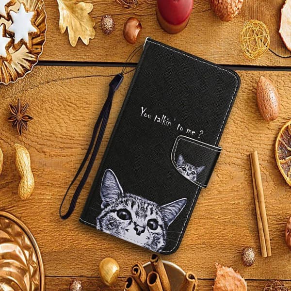 Wonderland Samsung Galaxy Note 20 Ultra veske - Katt og bokstaver Silver grey
