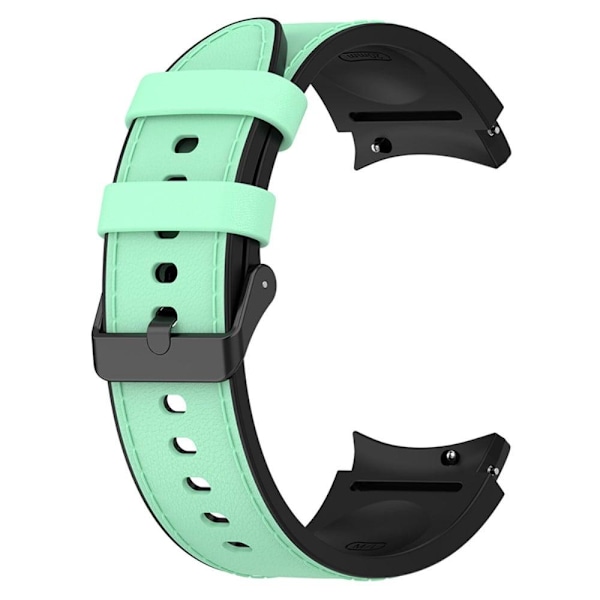 Samsung Galaxy Watch 5 / 4 / 3 (41mm) silikone i læder urrem med sort spænde - Sort Størrelse: L Green