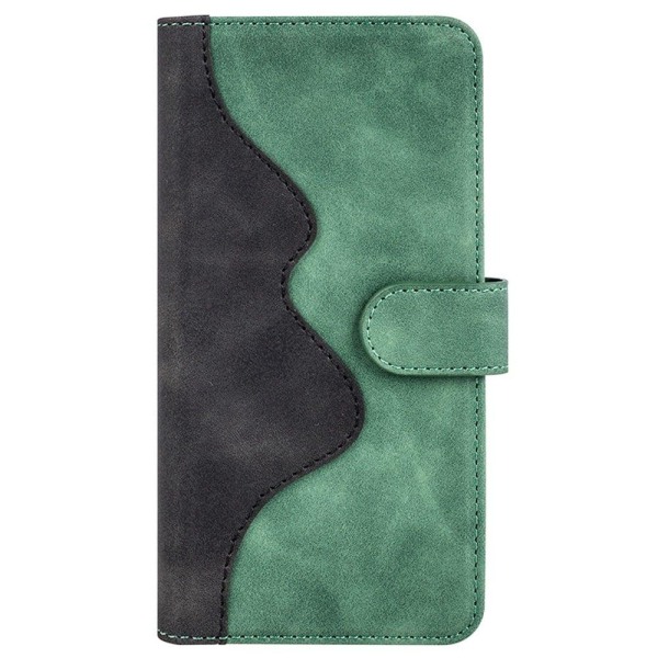 Two-color leather flip case for iPhone 14 Pro Max - Green Green