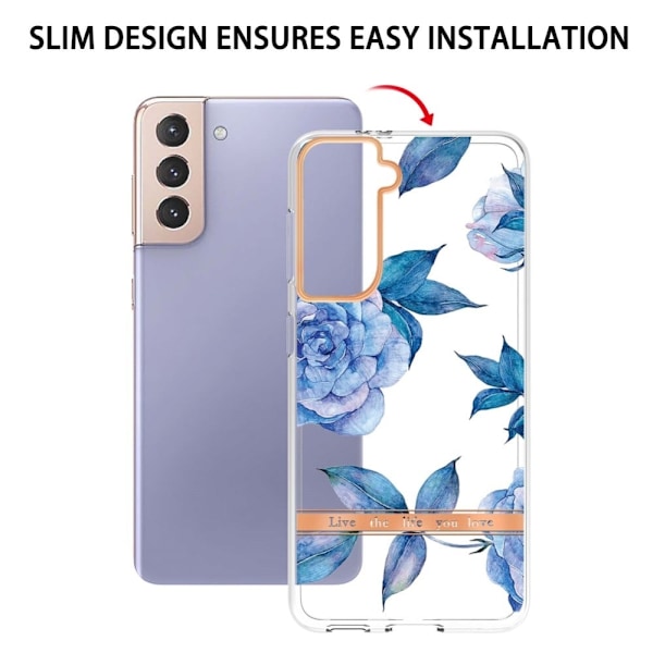 Supertunt och tåligt mjukfodral för Samsung Galaxy S21 Plus 5G - Blå Pion Blå