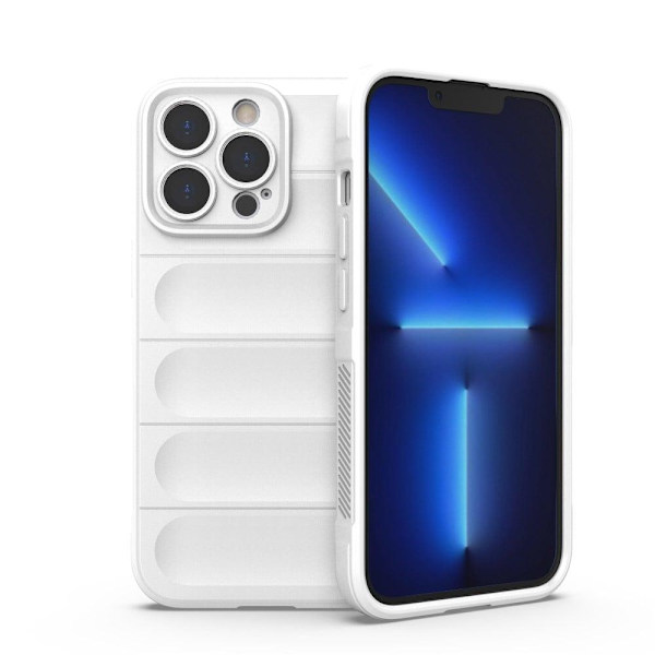 Pehmeä kahva muotoiltu kuori iPhone 13 Pro - Valkoinen White