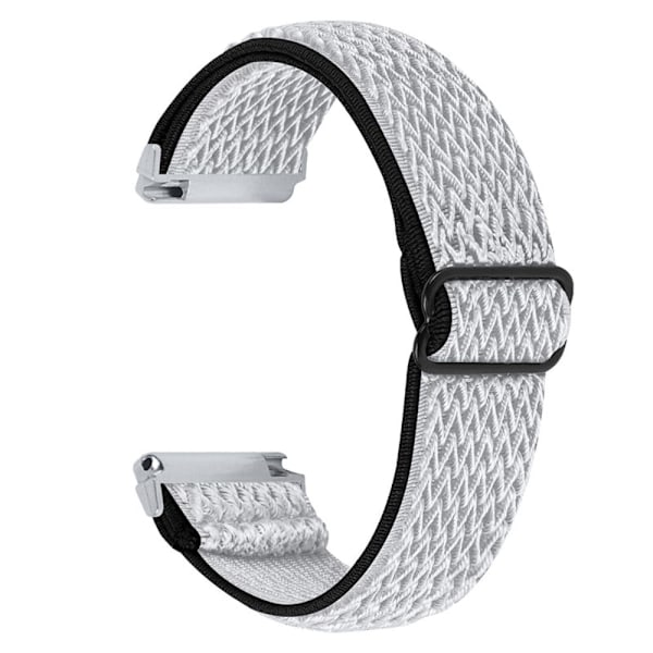 Fitbit Versa 2 / Versa Lite elastiskt klockarmband med justerbart spänne - Svart / Vit Vit