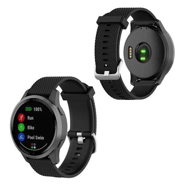 Garmin Vivoactive 4 texturerat klockarmband i silikon - Svart Svart