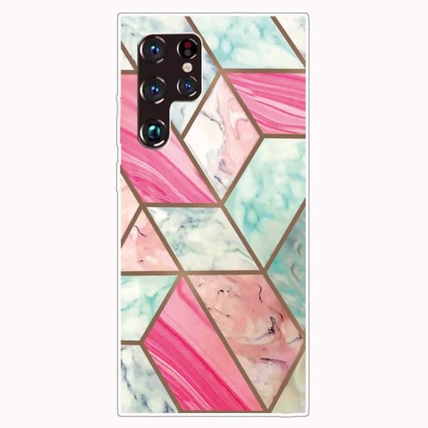 Marble Samsung Galaxy S22 Ultra Etui - Farverig Marmor Tile Multicolor