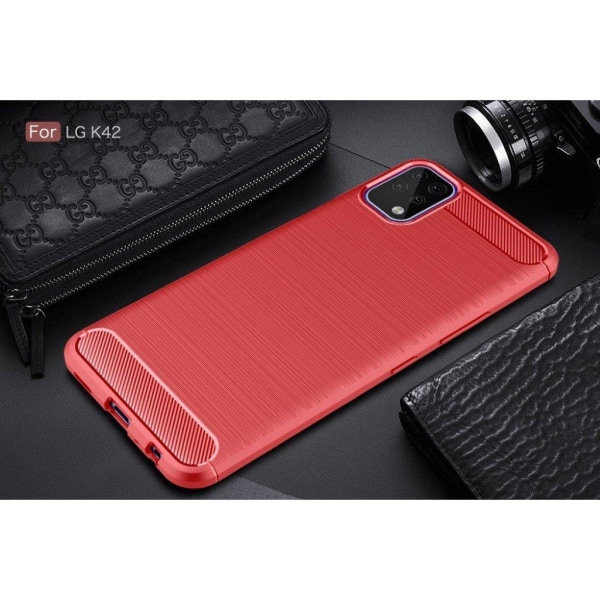 Carbon Flex case - LG K42 - Red Red