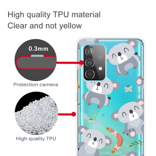 Deco Samsung Galaxy A32 skal - Grå Björn Silvergrå