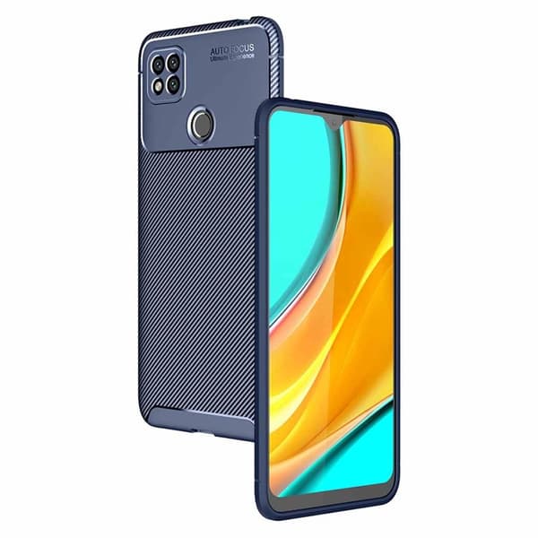 Carbon Shield Xiaomi Redmi 9C Suojakotelo - Sininen Blue