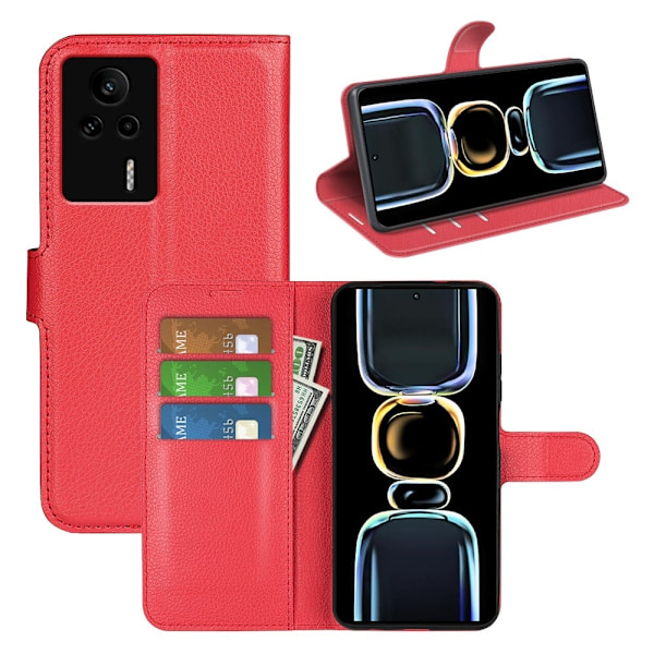 Klassisk Xiaomi Redmi K60E Flip Etui - Rød Red