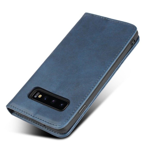 Samsung Galaxy S10 auto-absorbed läderfodral - Blå Blå