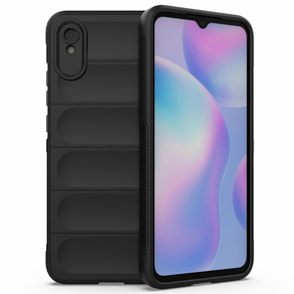 Mjukt greppformat Xiaomi Redmi 9A skal - Svart Svart