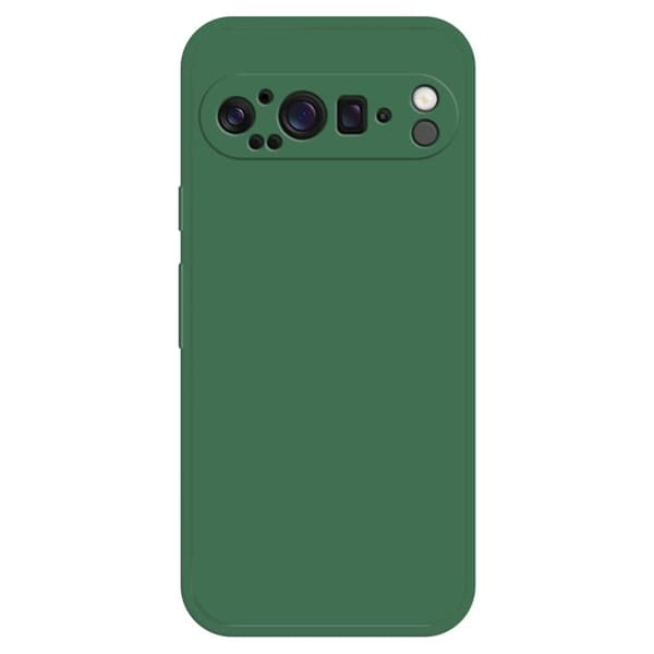 Google Pixel 9 Pro fleksibelt etui med lige kantbeskyttelse Telefoncover - Midnatsgrøn Green