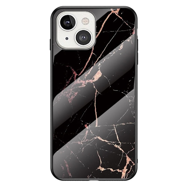 Fantasy iPhone 14 cover - Guld Sort Marmor Black