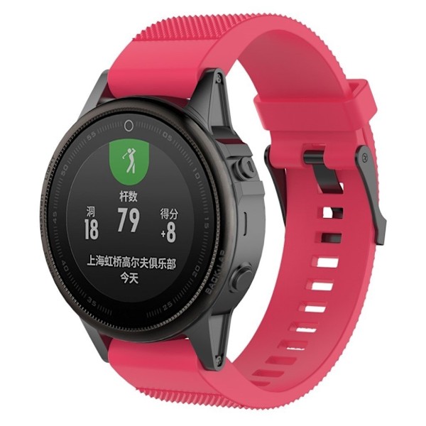 Garmin Fenix 5S erstatnings urrem i silikone med tekstureret overfalde - Rosa Pink