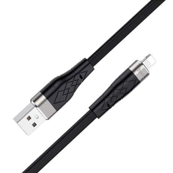 HOCO X53 Angel silicone charging data cable for Lightning - blac Svart