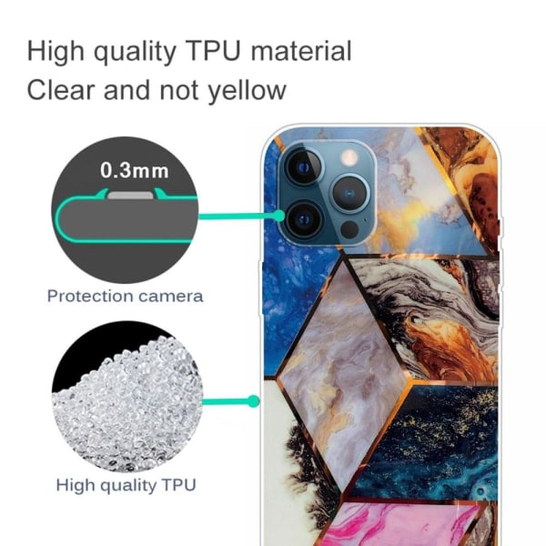 Marble design iPhone 14 Pro kotelot - Elinvoimainen Marmori Timantti Multicolor