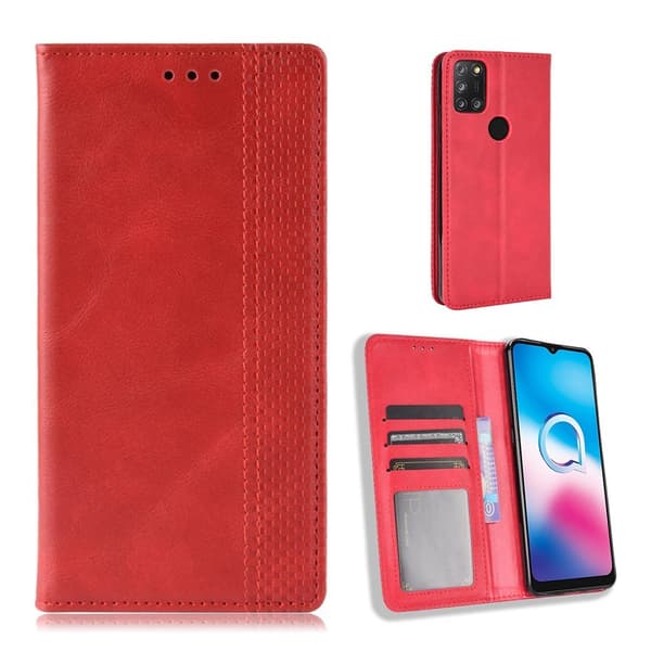 Bofink Vintage Alcatel 3X (2020) nahkakotelo - Punainen Red