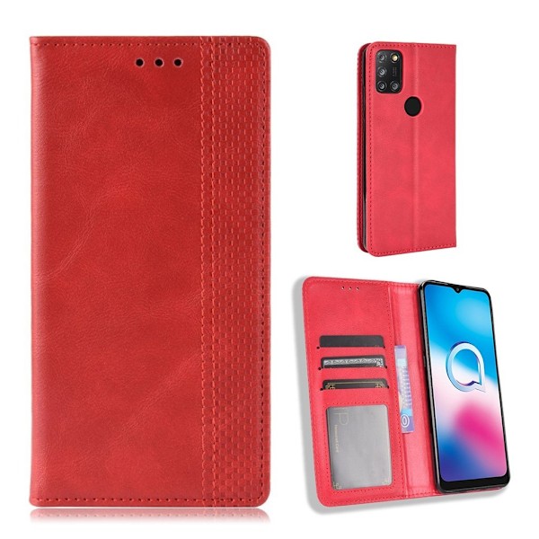 Bofink Vintage läder Alcatel 3X (2020) fodral - Röd Röd