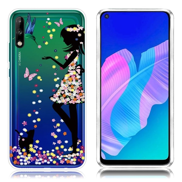 Deco Huawei P40 Lite E Cover - Smuk Pige Multicolor