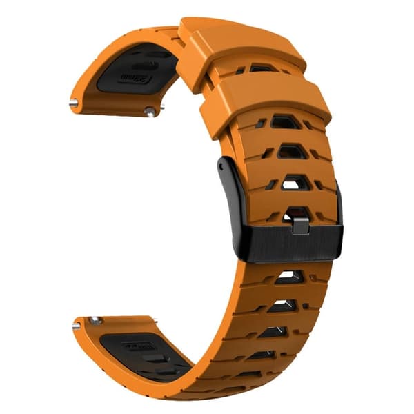 Universal tofarvet silikoneurrem med trapezformede huller - Orange / Sort Orange