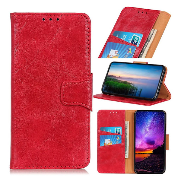 Neptune iPhone 11 leather kotelot - Punainen Red