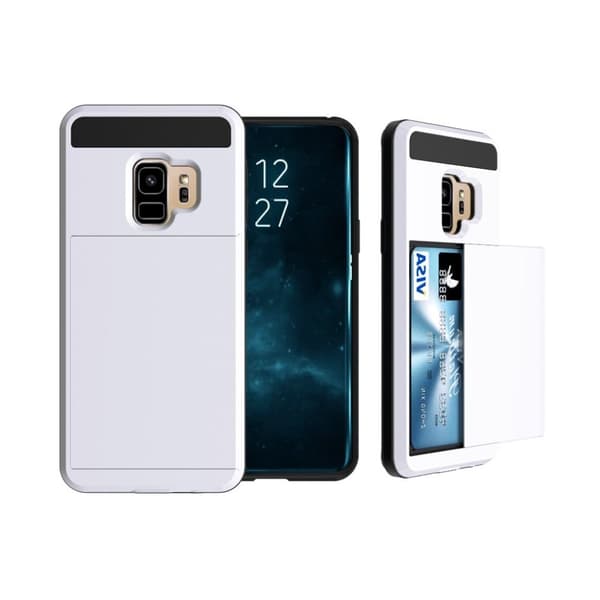 Samsung Galaxy S9 sliding kort TPU etui - hvid White