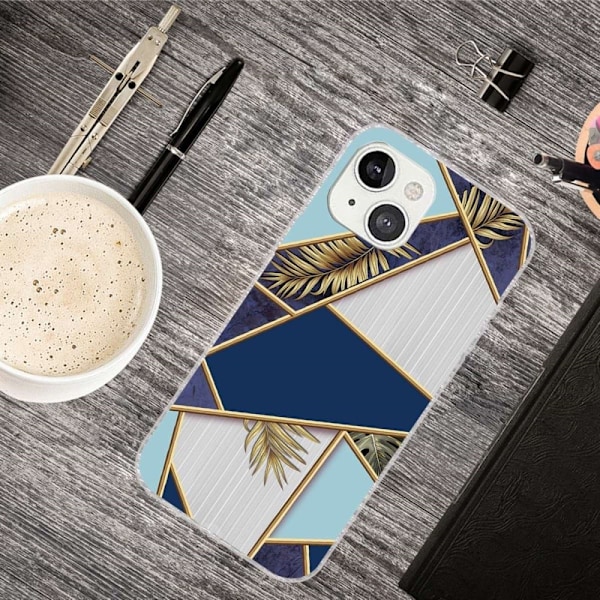 Marble design iPhone 14 Plus cover - Fragment Af Farve Og Vinranke Multicolor