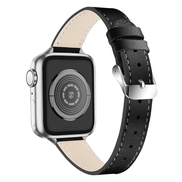Apple Watch (41mm) elegant klockarmband i äkta läder - Svart Svart