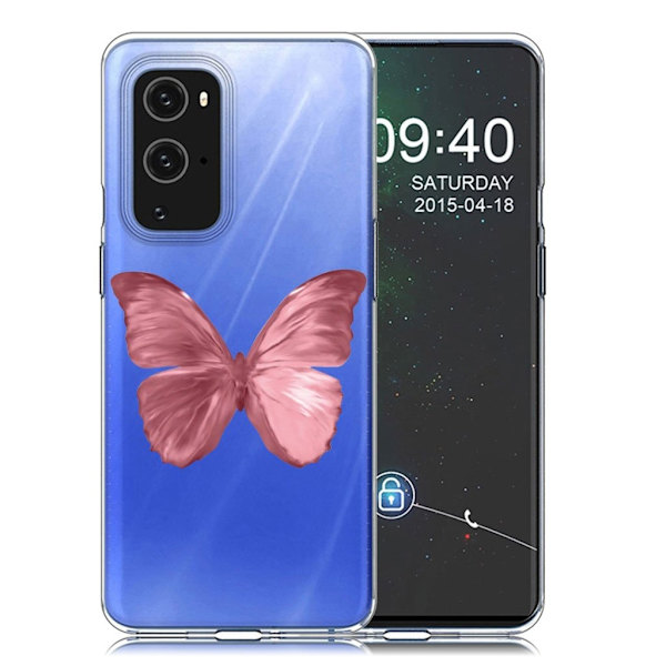 Deco OnePlus 9 Pro Etui - Rød Sommerfugl Red