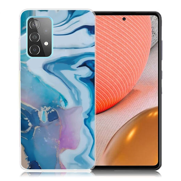 Marble Samsung Galaxy A72 5G Etui - Blue Splash Blue