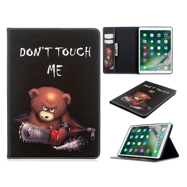 iPad 10.2 (2019) snyggt mönstrat flipfodral i läder - Björn multifärg