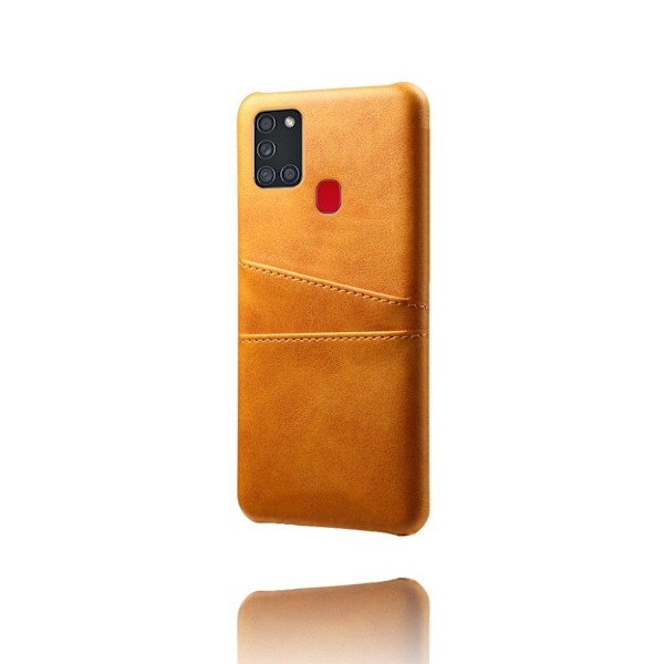 Dual Card Samsung Galaxy A21s kotelot - Oranssi Orange
