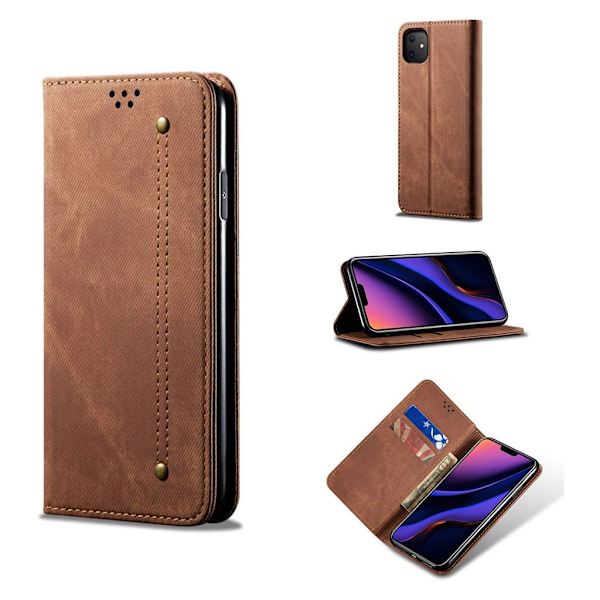 Jeans iPhone 11 Flip case - Kaffe Brown