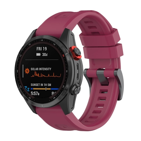 Garmin Fenix 7 / Epix Gen 2 / Descent G1 silikone-urrem - Rødvin Red
