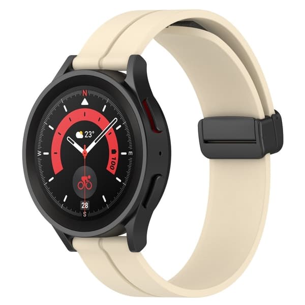 20 mm universellt klockarmband i silikon med magnetiskt vikbart spänne - Ljusgul Gul