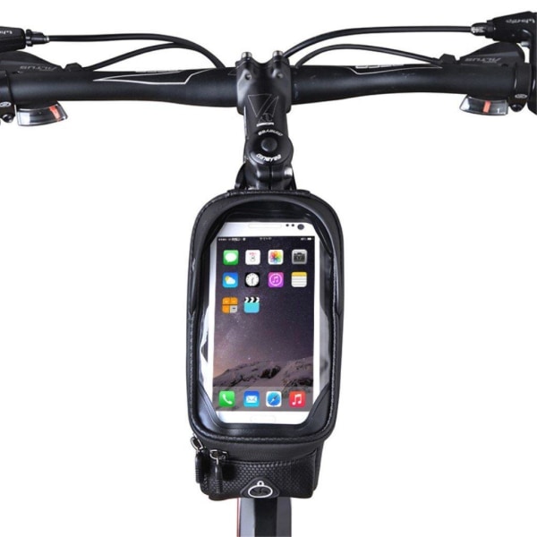 Regntät cykelväska för 6-tums smartphone Svart
