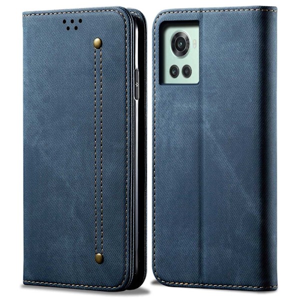 Jeans OnePlus 10R / OnePlus Ace flip etui - Blå Blue
