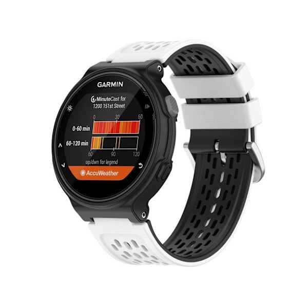 24mm kaksikerroksinen silikoninen kellonauha Garmin Forerunner -laitteelle - Valkoinen / Musta White