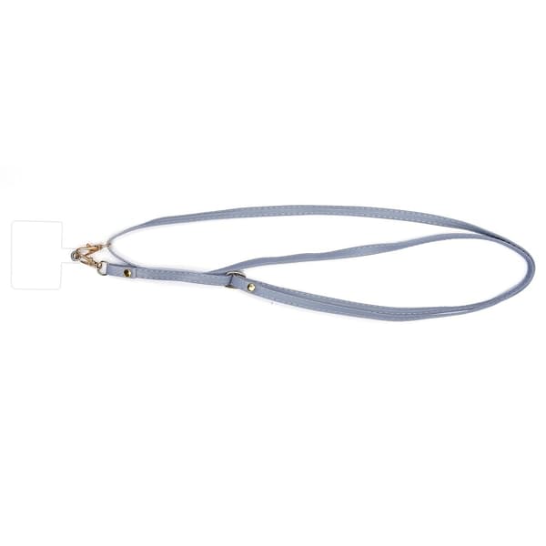 Universal crossbody-nackrem i läder med transparent dyna - Grå Silvergrå