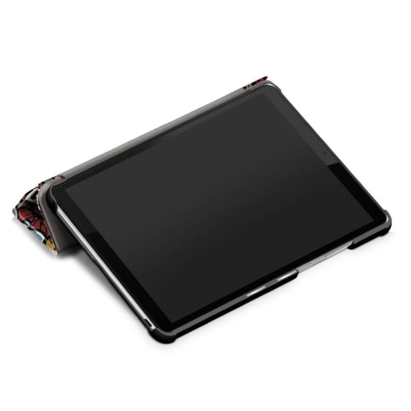Lenovo Tab M8 flipfodral i läder med trefaldigt mönster - Tecknad Graffiti multifärg