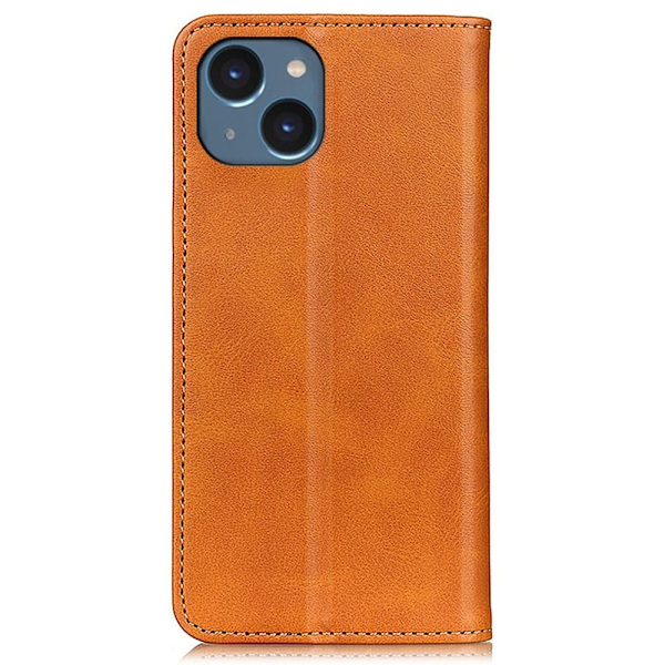 Äkta läder iPhone 15 Plus fodral - Brun Brun