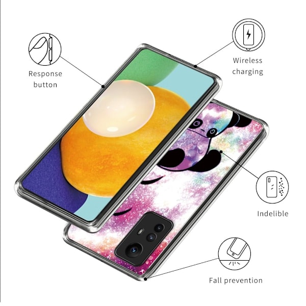 Deco Xiaomi Redmi Note 12S skal - Söt Panda Rosa