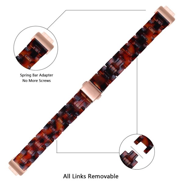 Fitbit Inspire / Inspire HR resin pattern watch band - Tortoise shell Brun