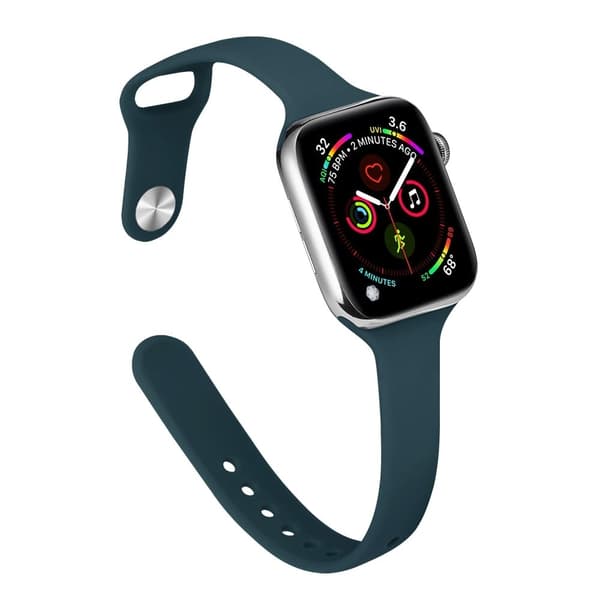 Apple Watch 41mm / 40mm / 38mm slank silikoneurrem - Cyan Green